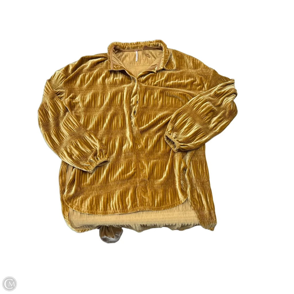 Top Long Sleeve By Free People In Gold, Size: S