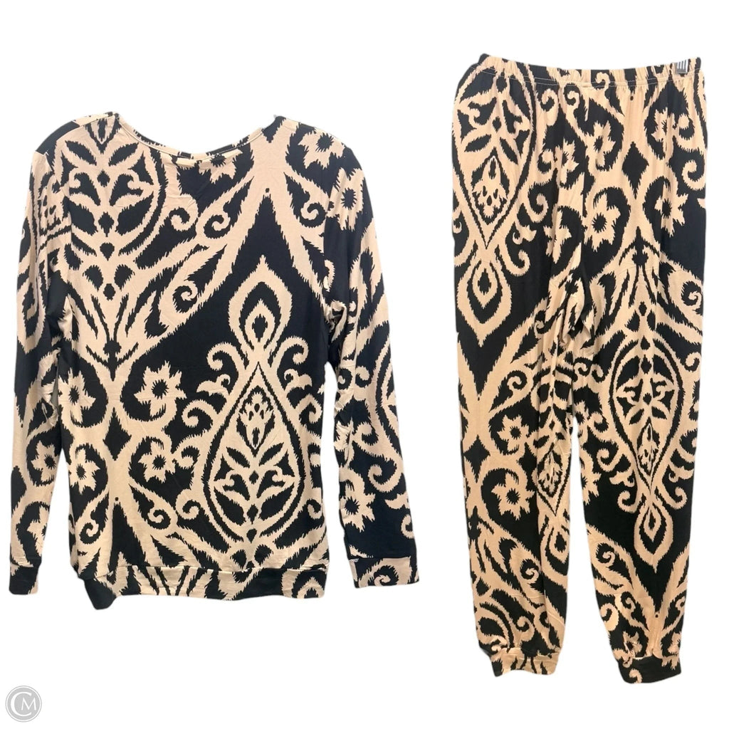 Pajamas 2pc By Clothes Mentor In Black & Tan, Size: S