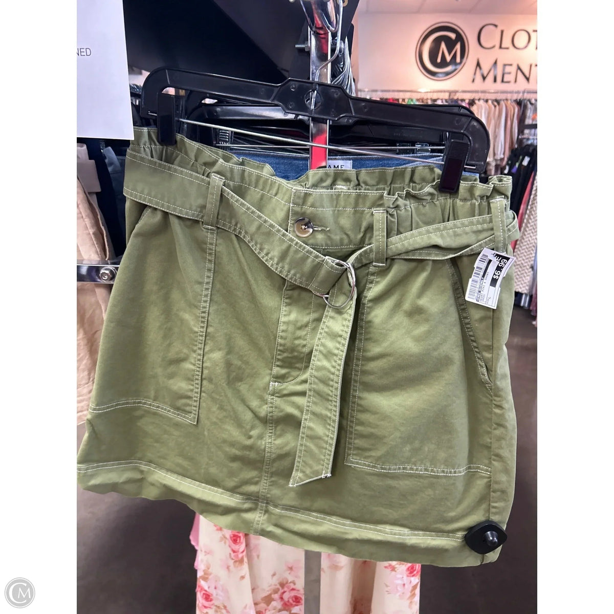 Skirt Mini & Short By Free Assembly In Green, Size: L