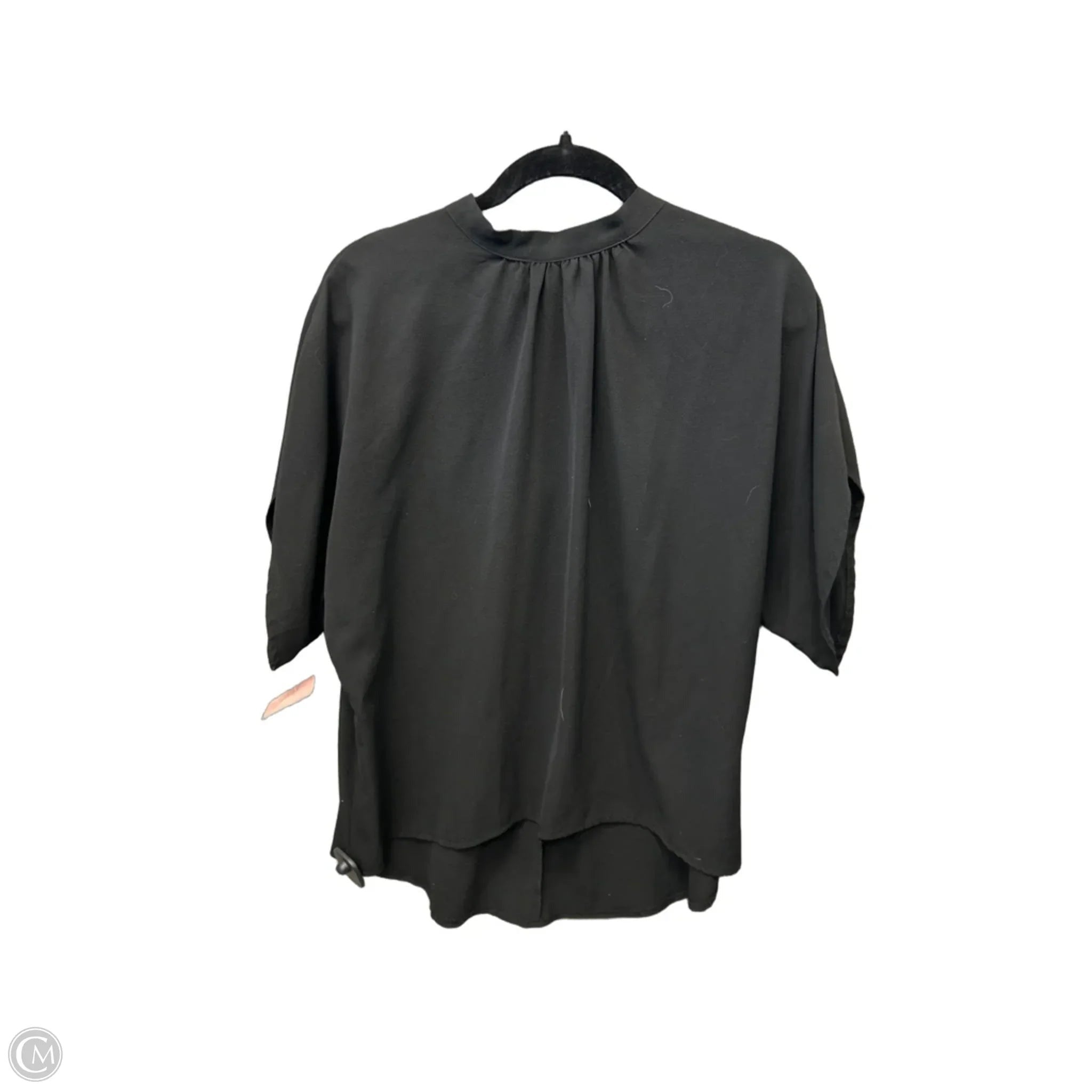 Blouse Short Sleeve By Shein In Black, Size: L