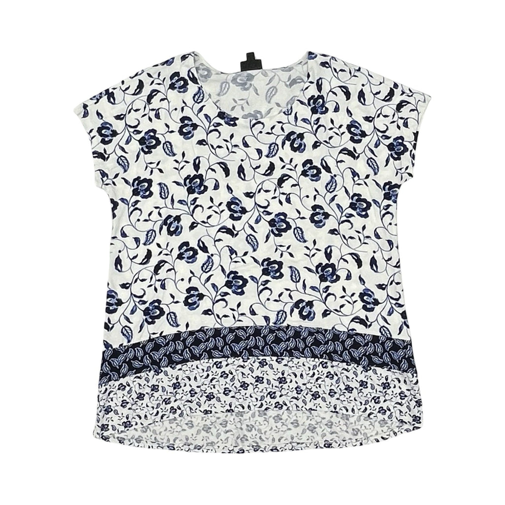 Blouse Ss By J. Jill In Blue & White, Size:M