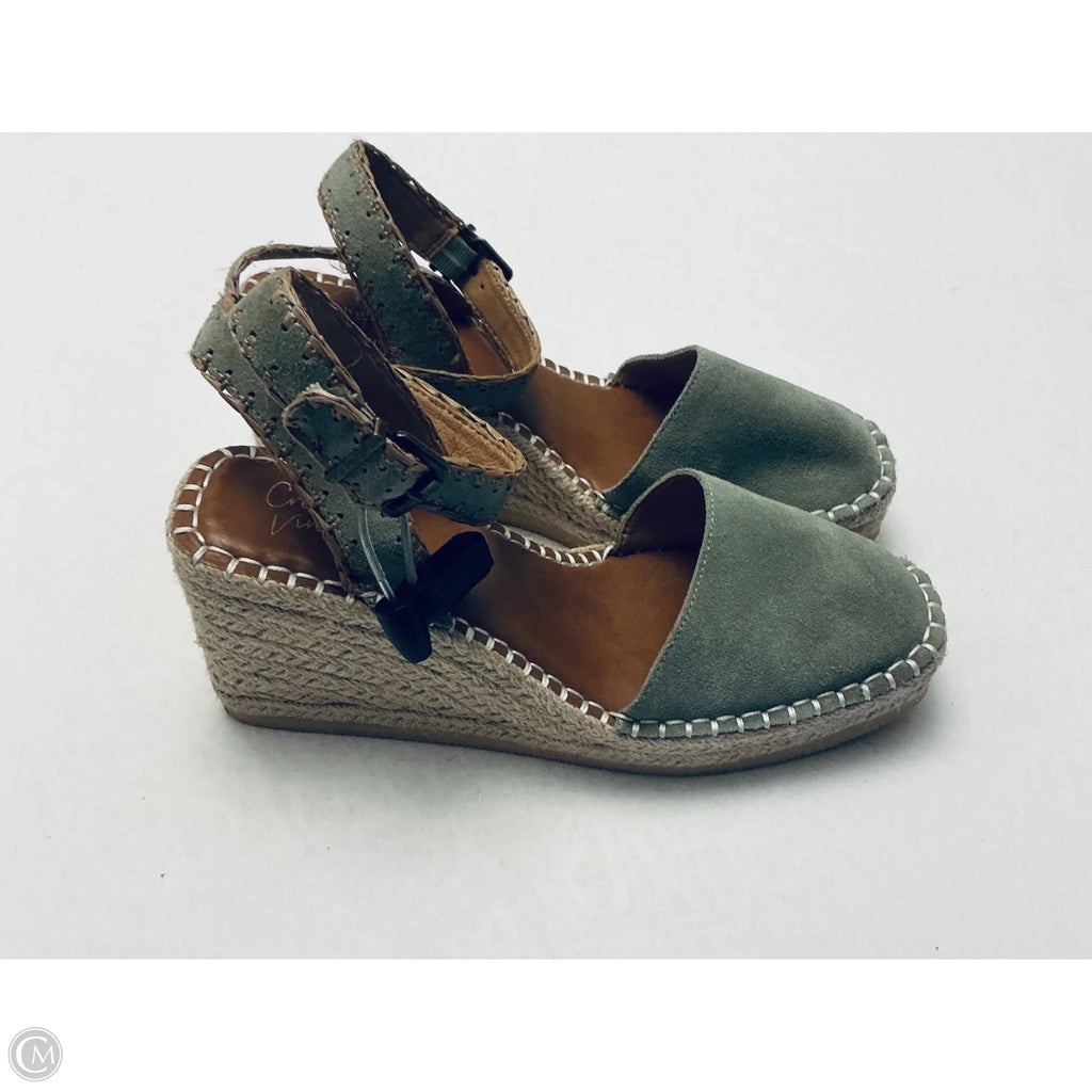 Shoes Heels Wedge By Crown Vintage In Green, Size: 9