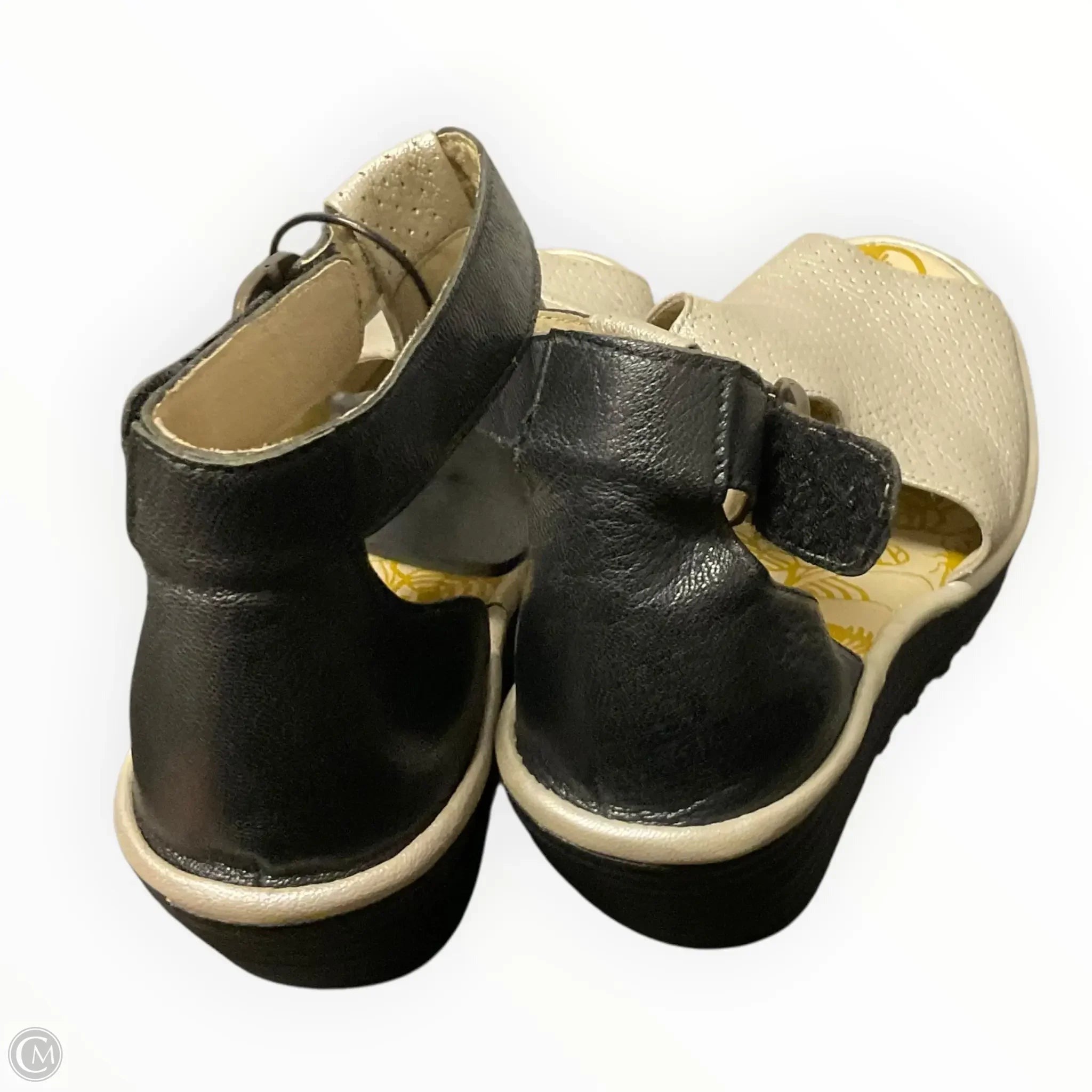 Sandals Heels Wedge By Fly London In Grey, Size: 8.5