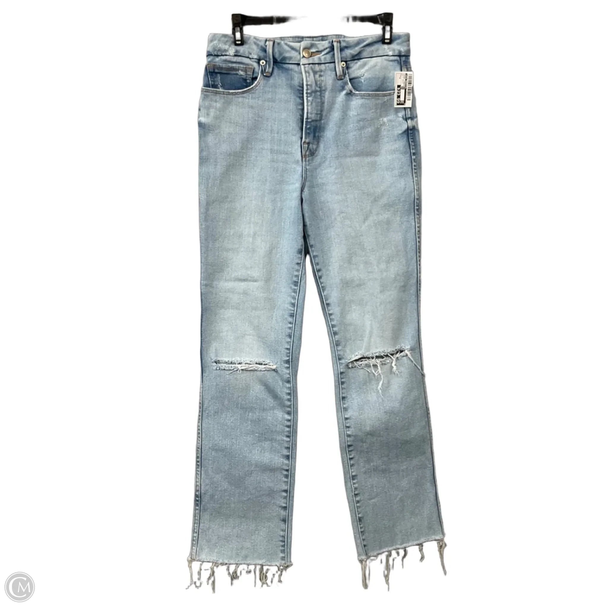 Jeans Straight By Good American In Blue Denim, Size: 4