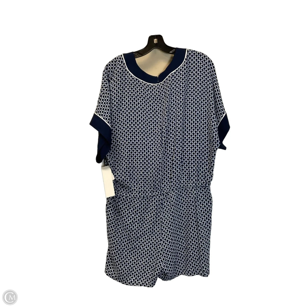Romper Designer By Tory Burch In Blue & White, Size: L