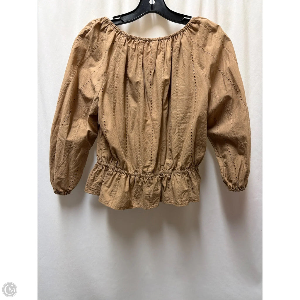 Top Long Sleeve By Clothes Mentor In Brown, Size: L