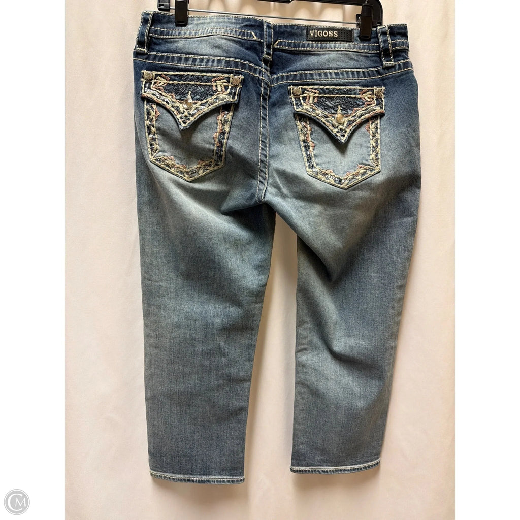 Capris By Vigoss In Blue Denim, Size: 10