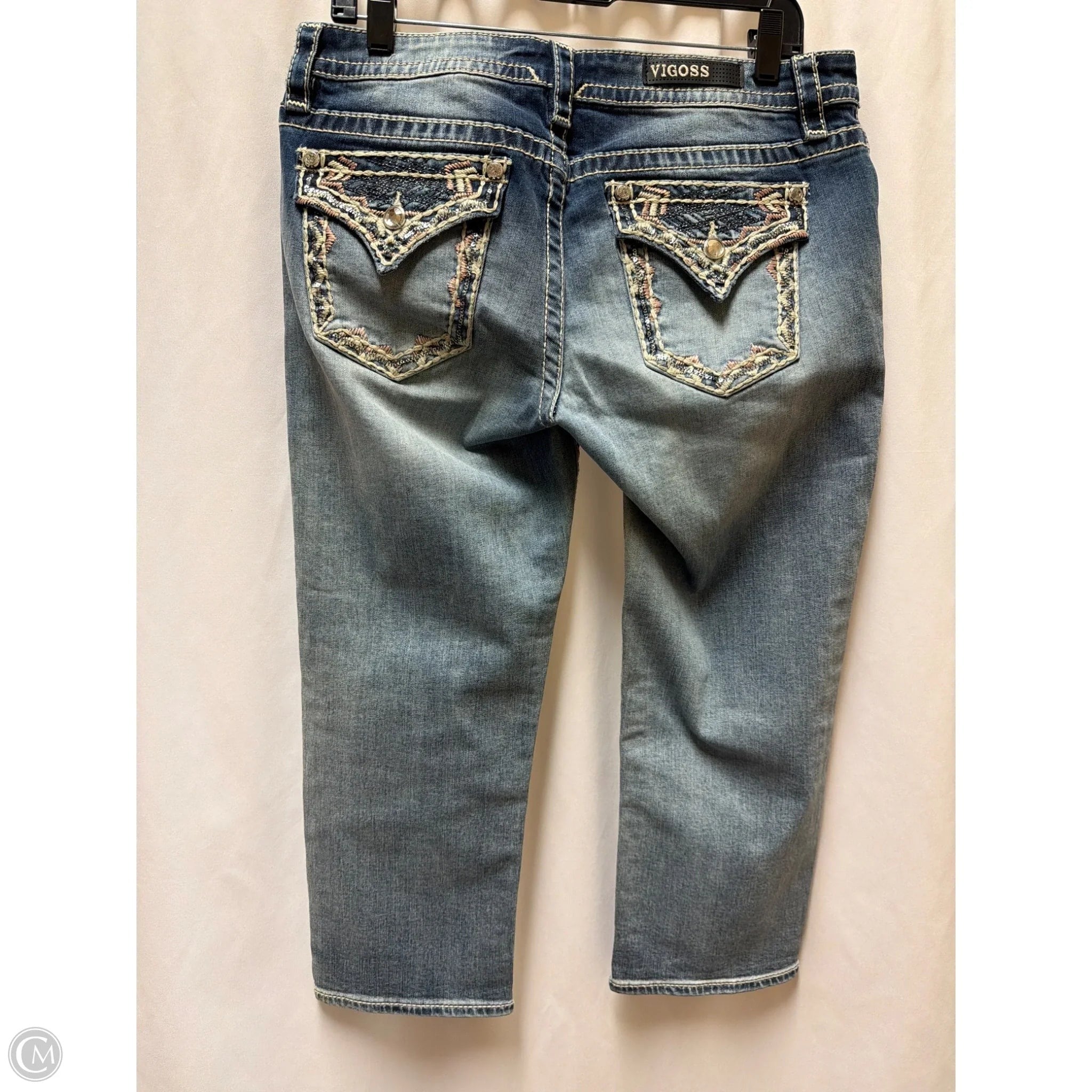 Capris By Vigoss In Blue Denim, Size: 10