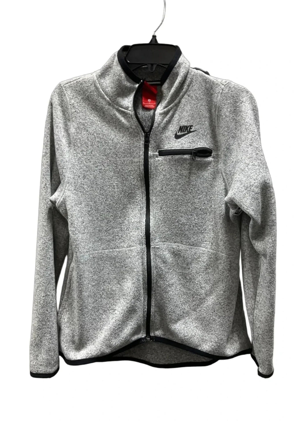 Athletic Jacket By Nike In Grey, Size: M