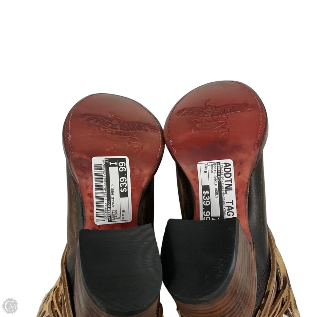 Boots Ankle Heels By Freebird In Brown, Size: 9