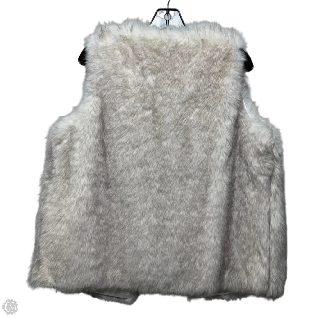 Vest Faux Fur & Sherpa By Kate & Sam In Grey & White, Size: S