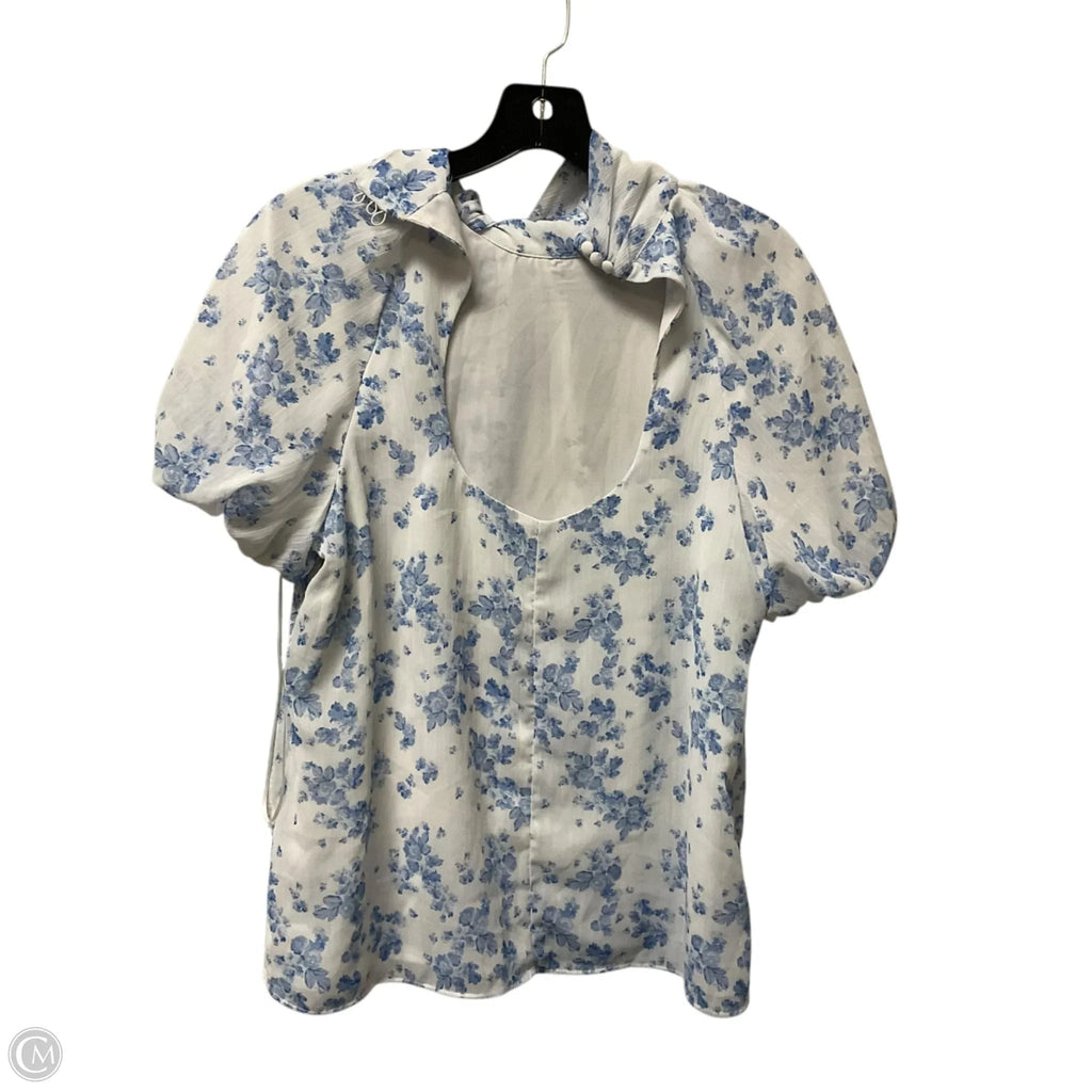 Top Short Sleeve By Cece In Blue, Size: M