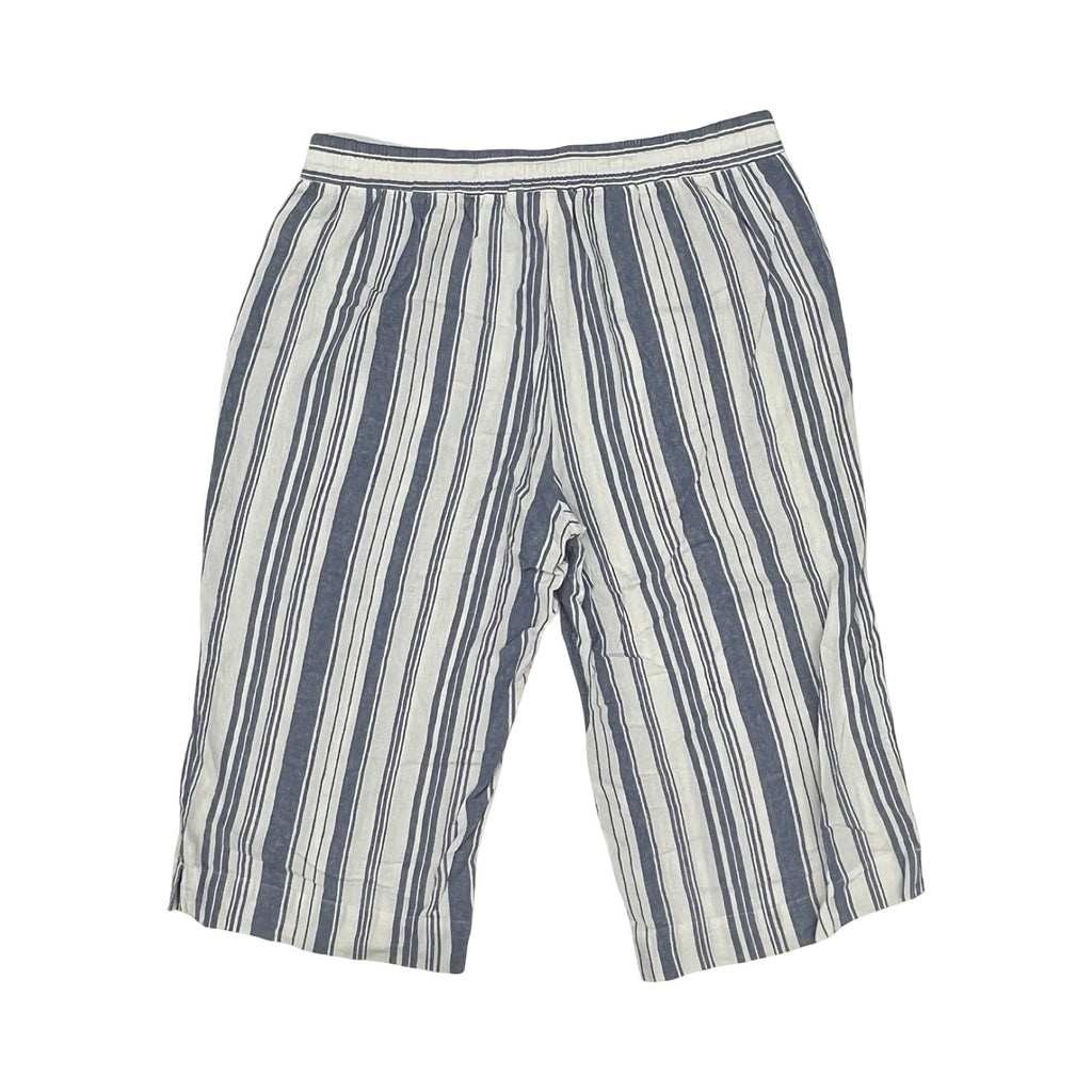 Pants Cropped By Clothes Mentor In Blue & White, Size:2X