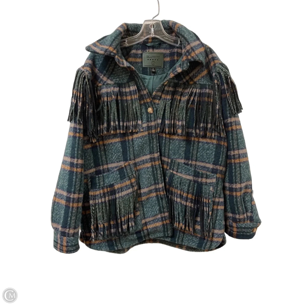 Jacket Shirt By Blanknyc In Brown & Green, Size: L