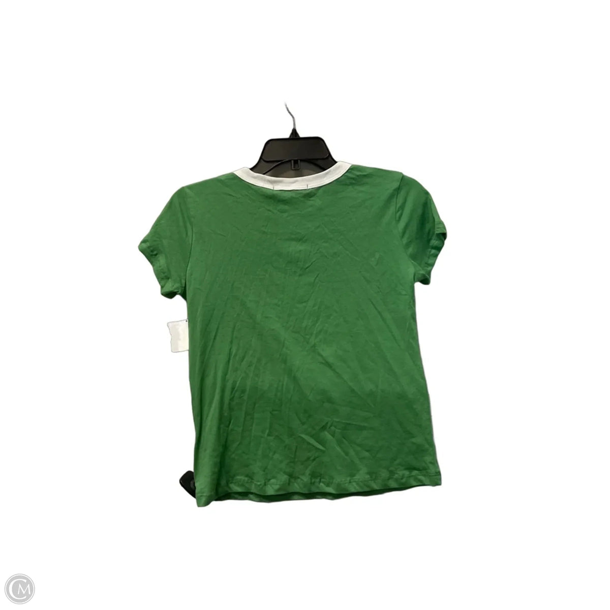 Top Short Sleeve Basic By Anthropologie In Green & White, Size: S