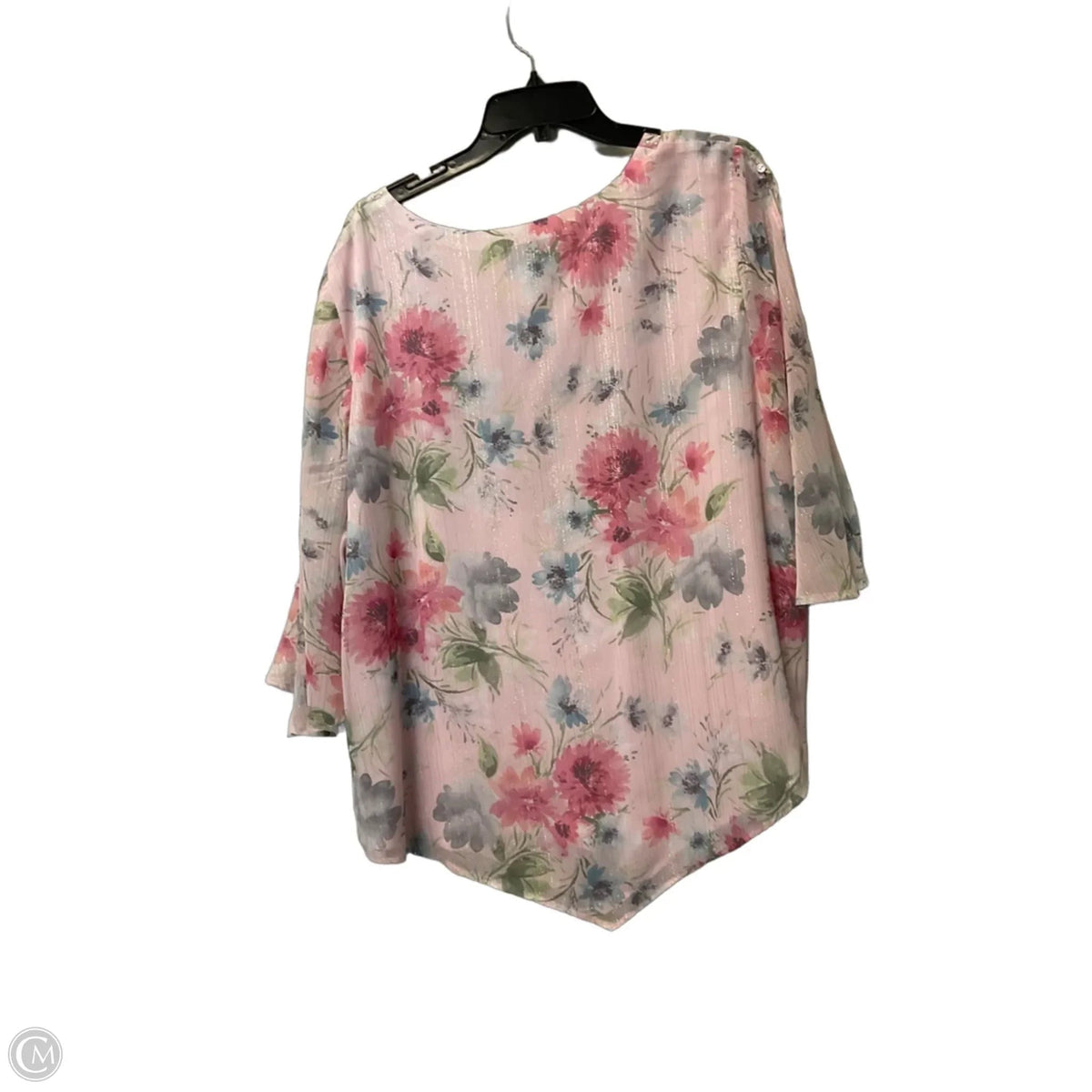 Top 3/4 Sleeve By Alfred Dunner In Pink, Size: 1x