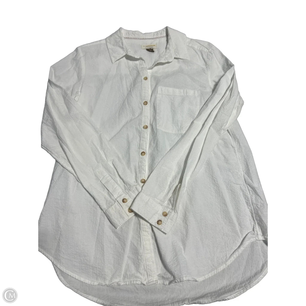 Top Long Sleeve By Anthropologie In White, Size: S