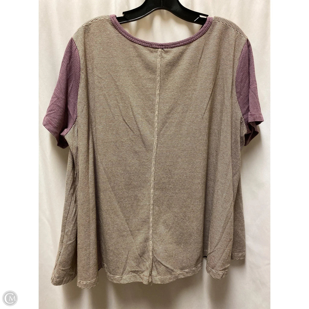 Top Short Sleeve By Oddi In Purple, Size: L