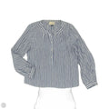 Blouse Long Sleeve By Universal Thread In Blue & White, Size: S