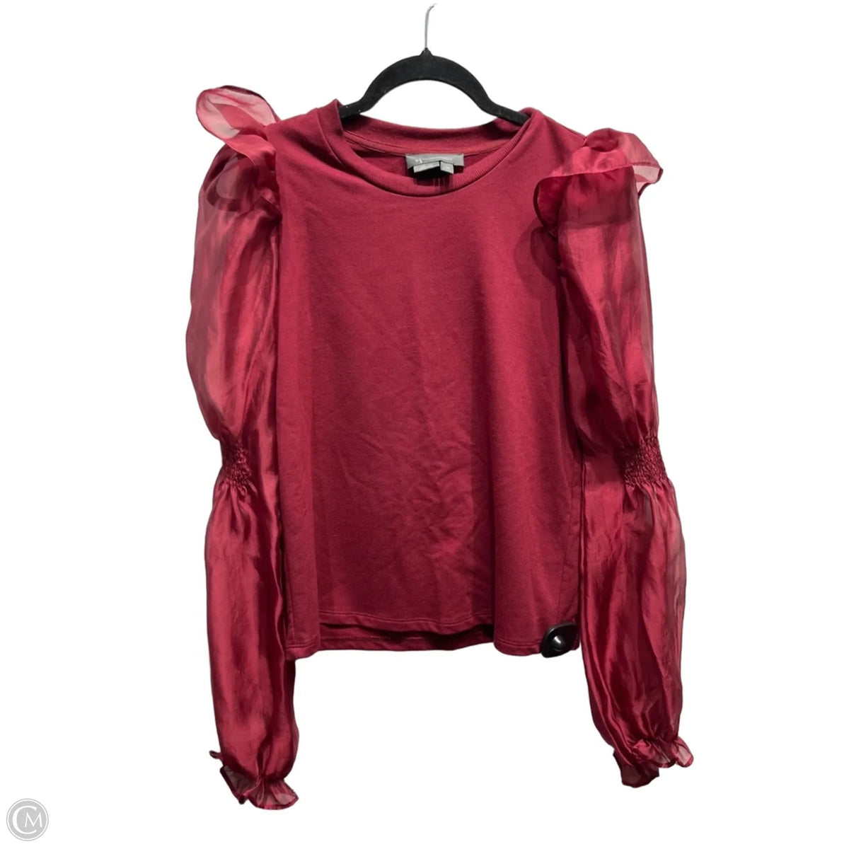 Top Long Sleeve By Anthropologie In Maroon, Size: Xs