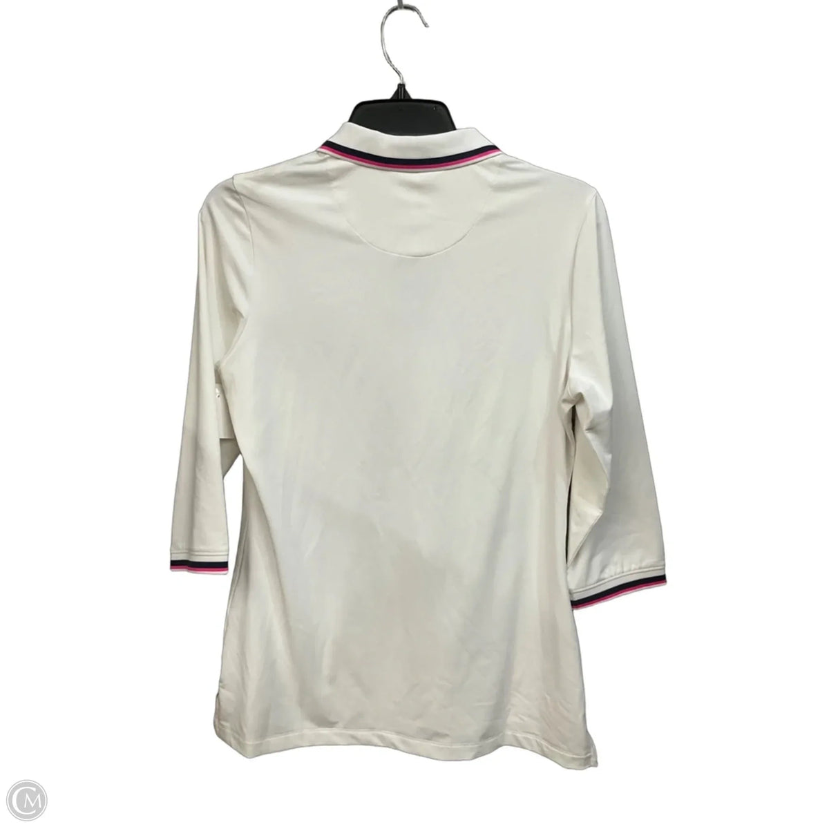 Athletic Top Long Sleeve Collar By Peter Millar In White, Size: S