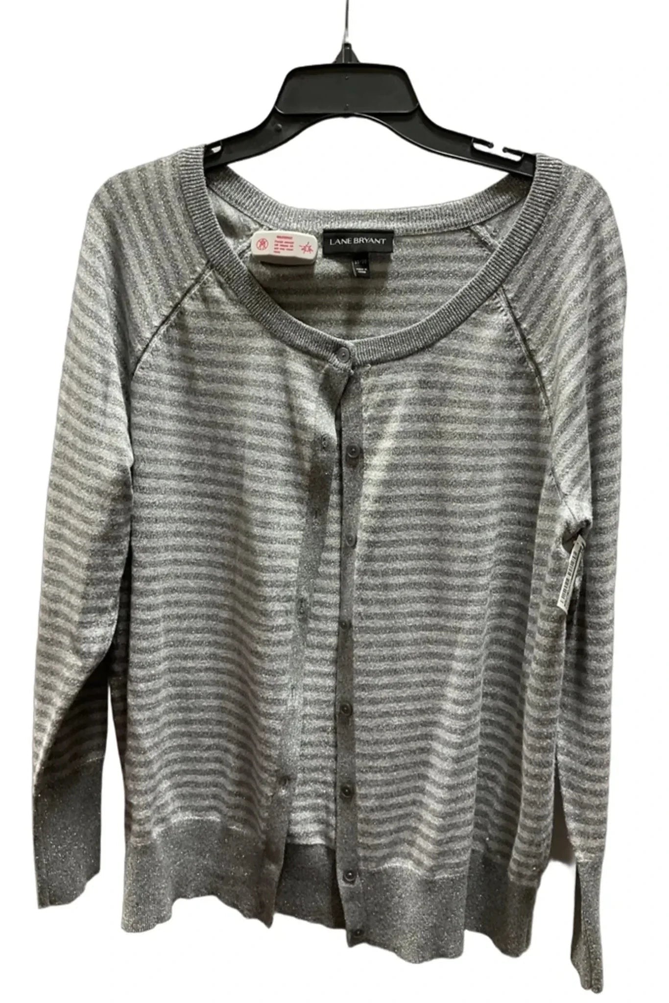 Cardigan By Lane Bryant In Silver, Size: 18