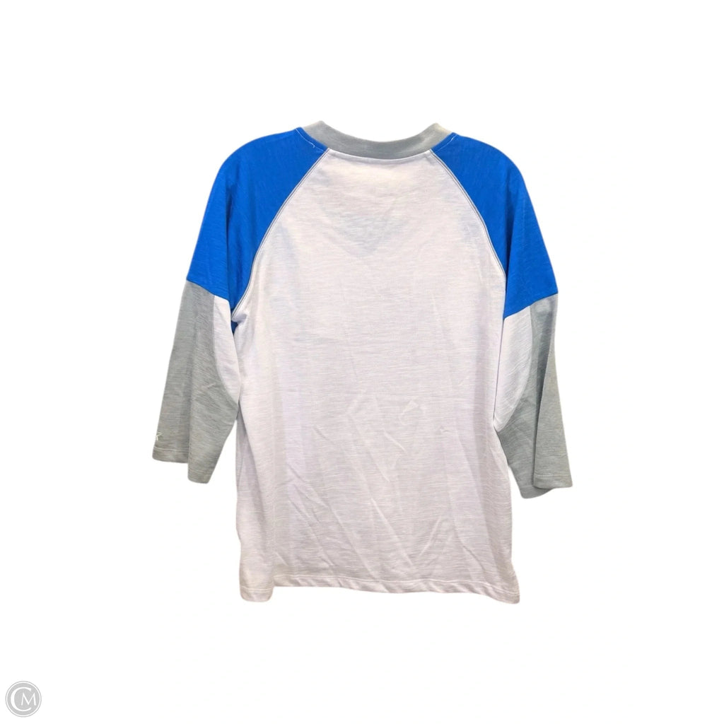 Top Long Sleeve By Starter In Blue & White, Size: M