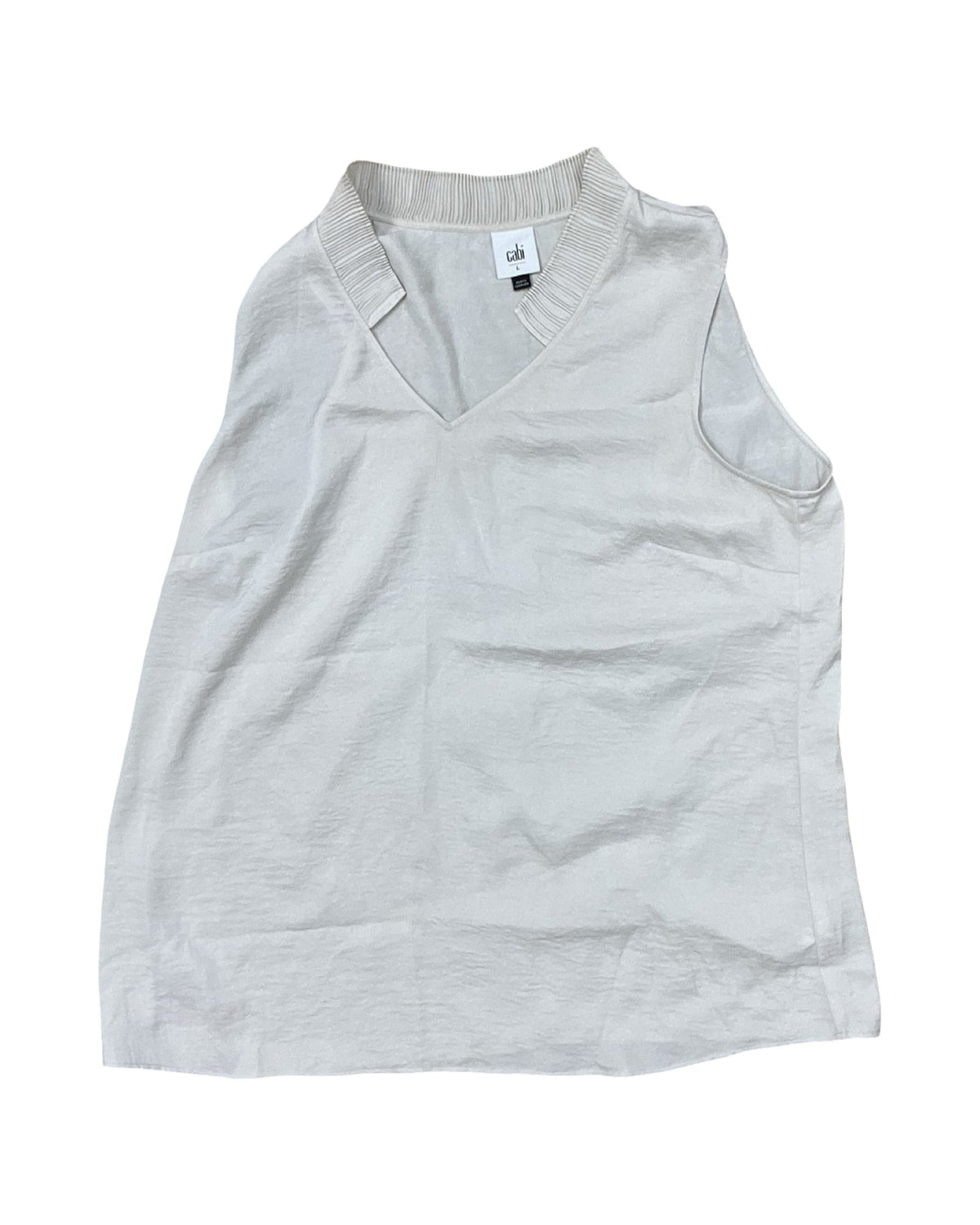 Top Sleeveless By Cabi In Cream, Size:L