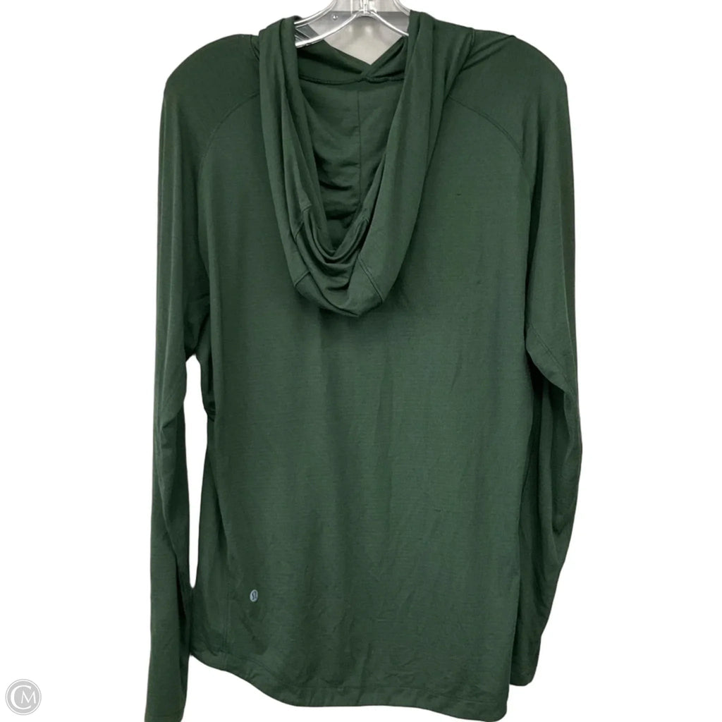 Athletic Top Long Sleeve Hoodie By Lululemon In Green, Size: 6