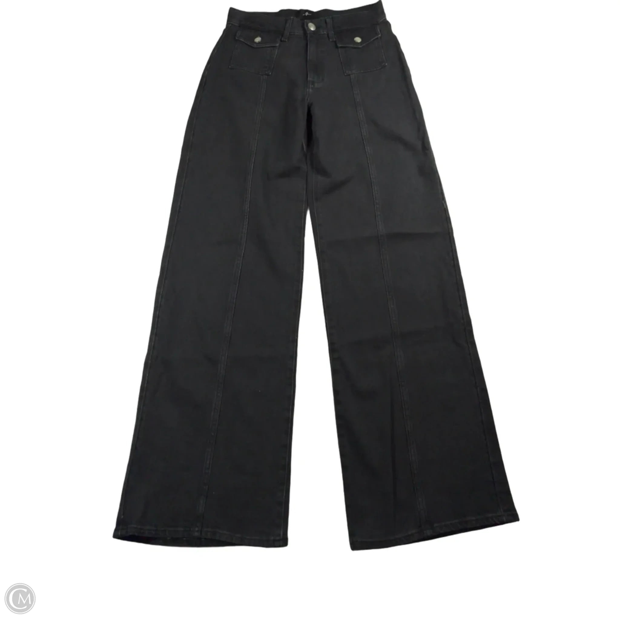 Jeans Wide Leg By 7 For All Mankind In Black, Size: 4