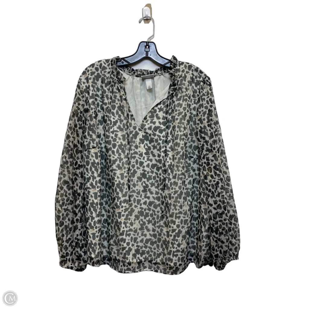 Top Long Sleeve By Ava & Viv In Black & Cream, Size: 1x