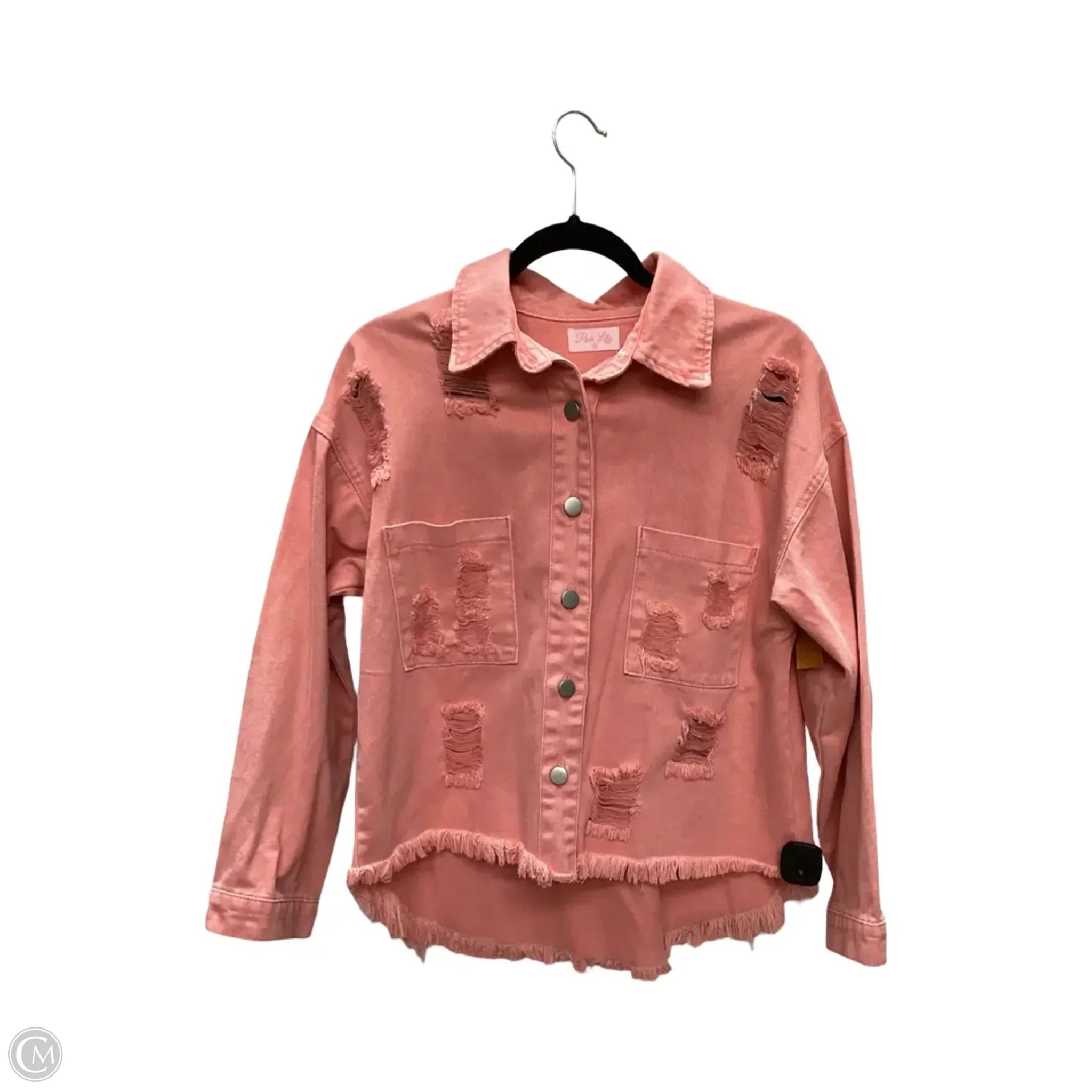 Jacket Denim By Pink Lily In Pink, Size: Xs