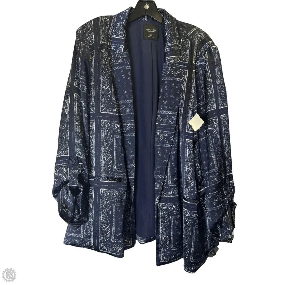 Blazer By Simply Vera In Blue, Size: Xxl