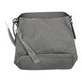 Handbag Leather By Clothes Mentor In Grey, Size:Medium