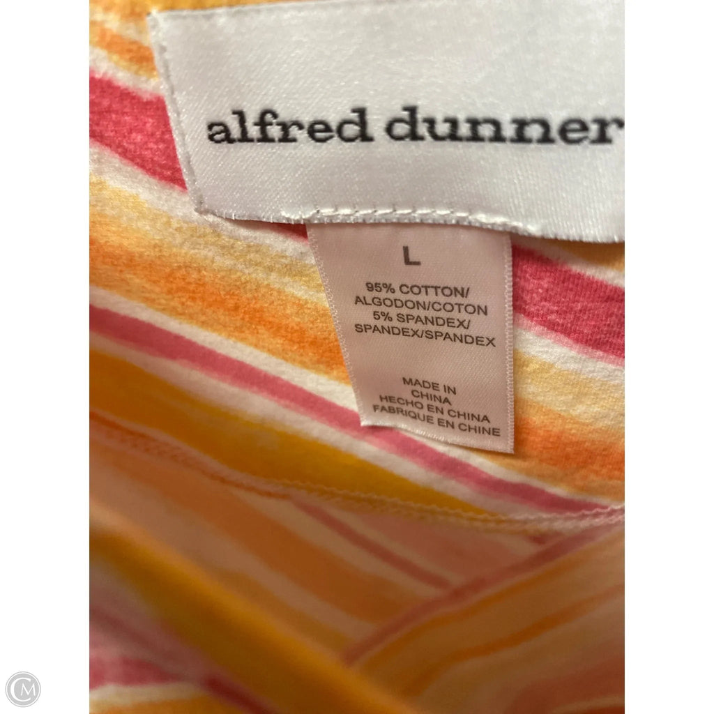 Top Short Sleeve By Alfred Dunner In Pink & Yellow, Size: L