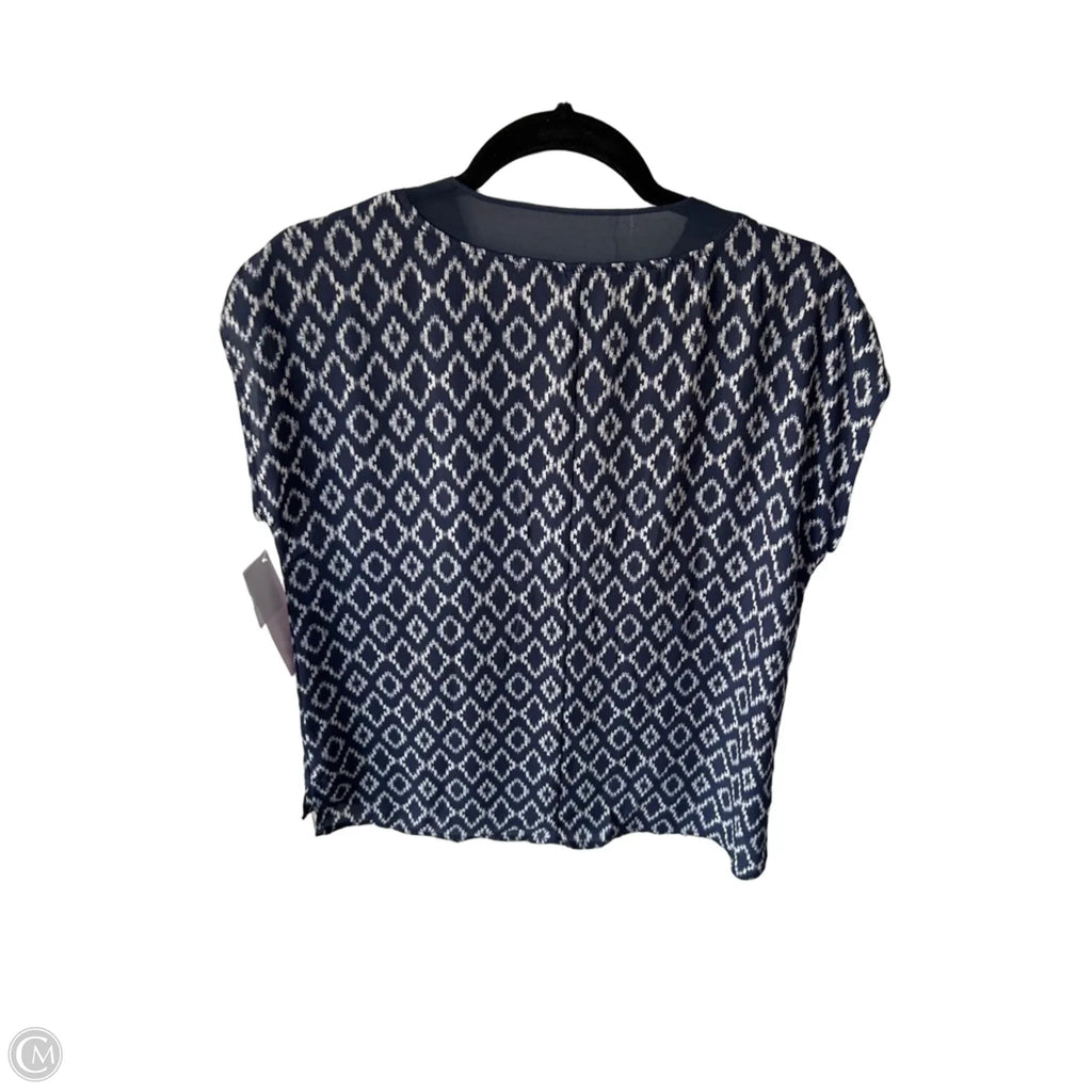 Top Short Sleeve By Banana Republic In Blue & White, Size: Xs