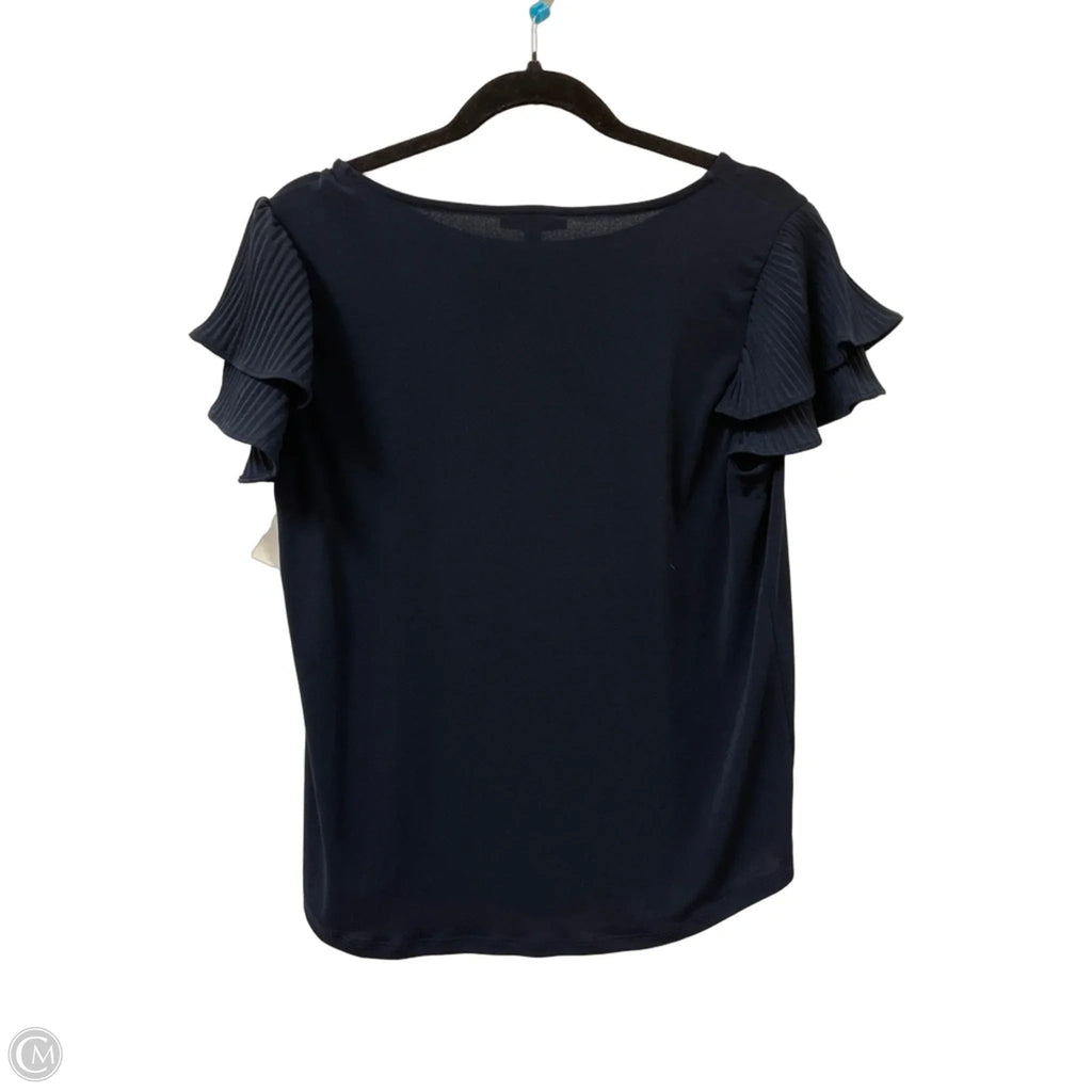 Top Short Sleeve By Adrianna Papell In Navy, Size: M