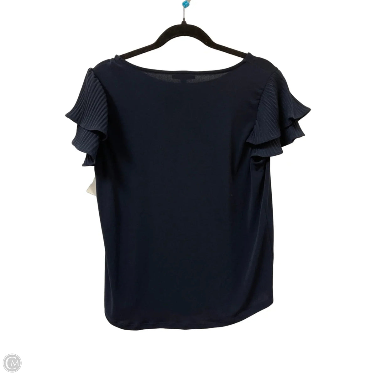 Top Short Sleeve By Adrianna Papell In Navy, Size: M