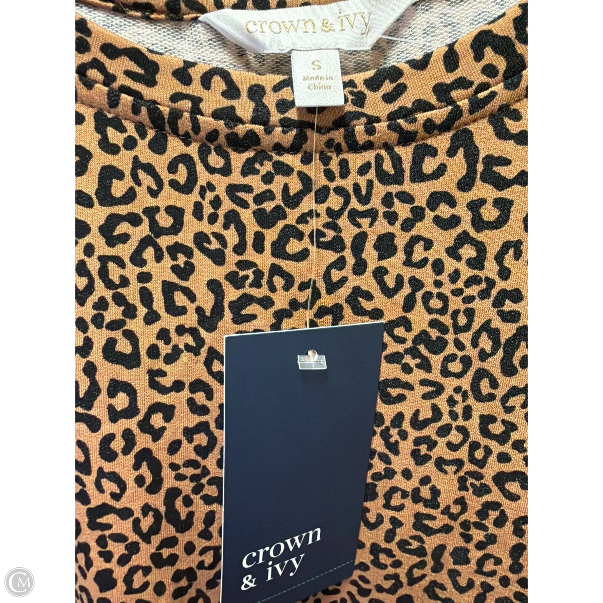 Top Long Sleeve By Crown And Ivy In Animal Print, Size: S
