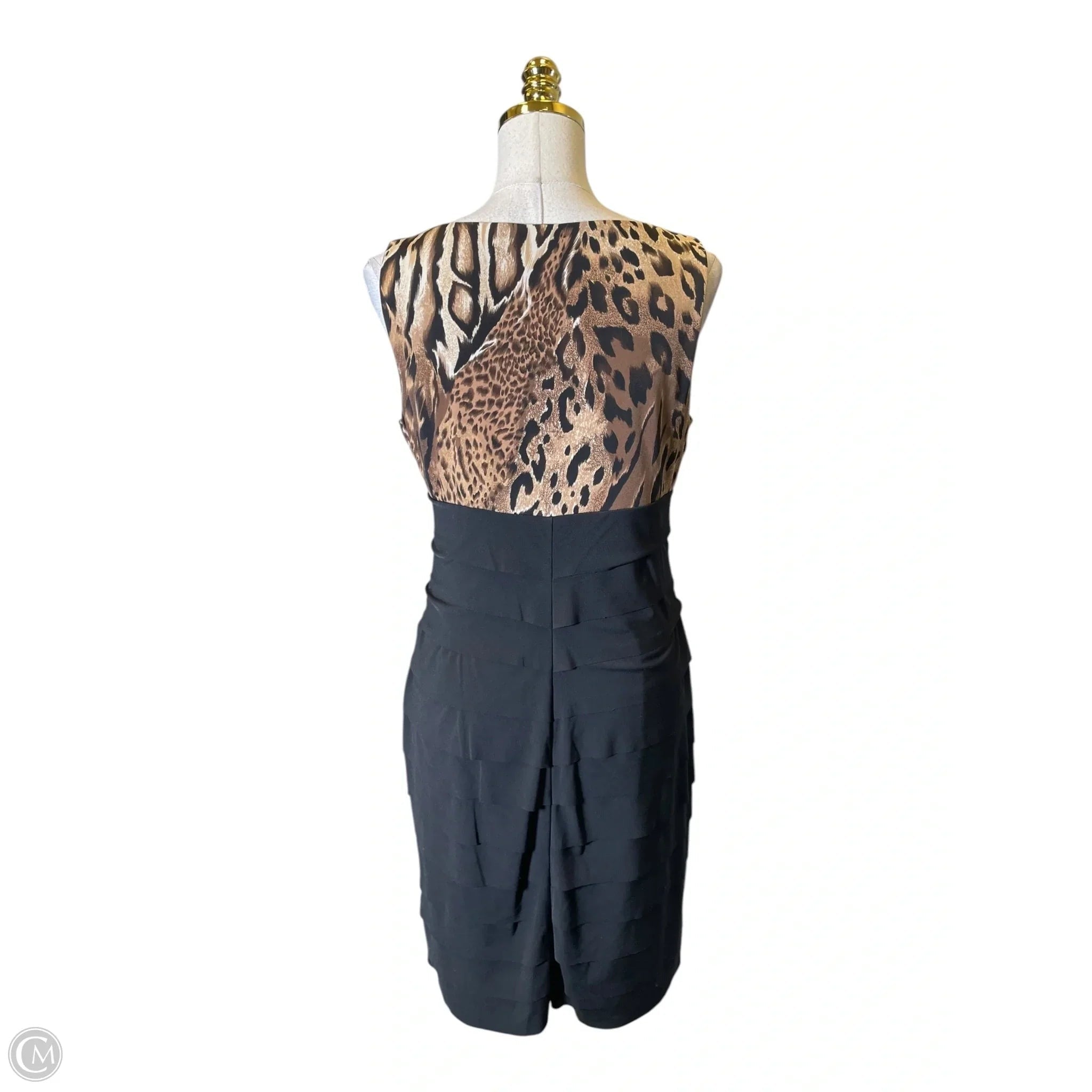 Dress Party Midi By Studio 1 In Black & Cream, Size: 10