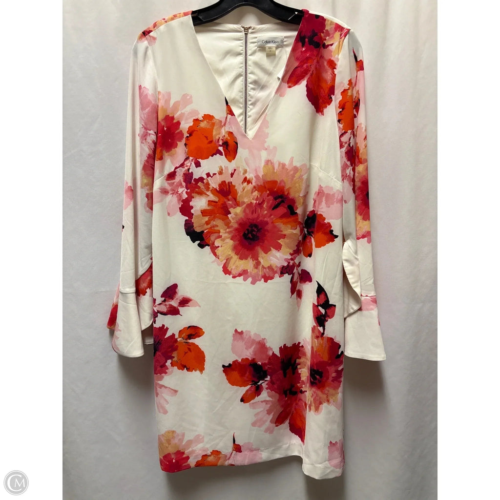Dress Casual Midi By Calvin Klein In Red, Size: M