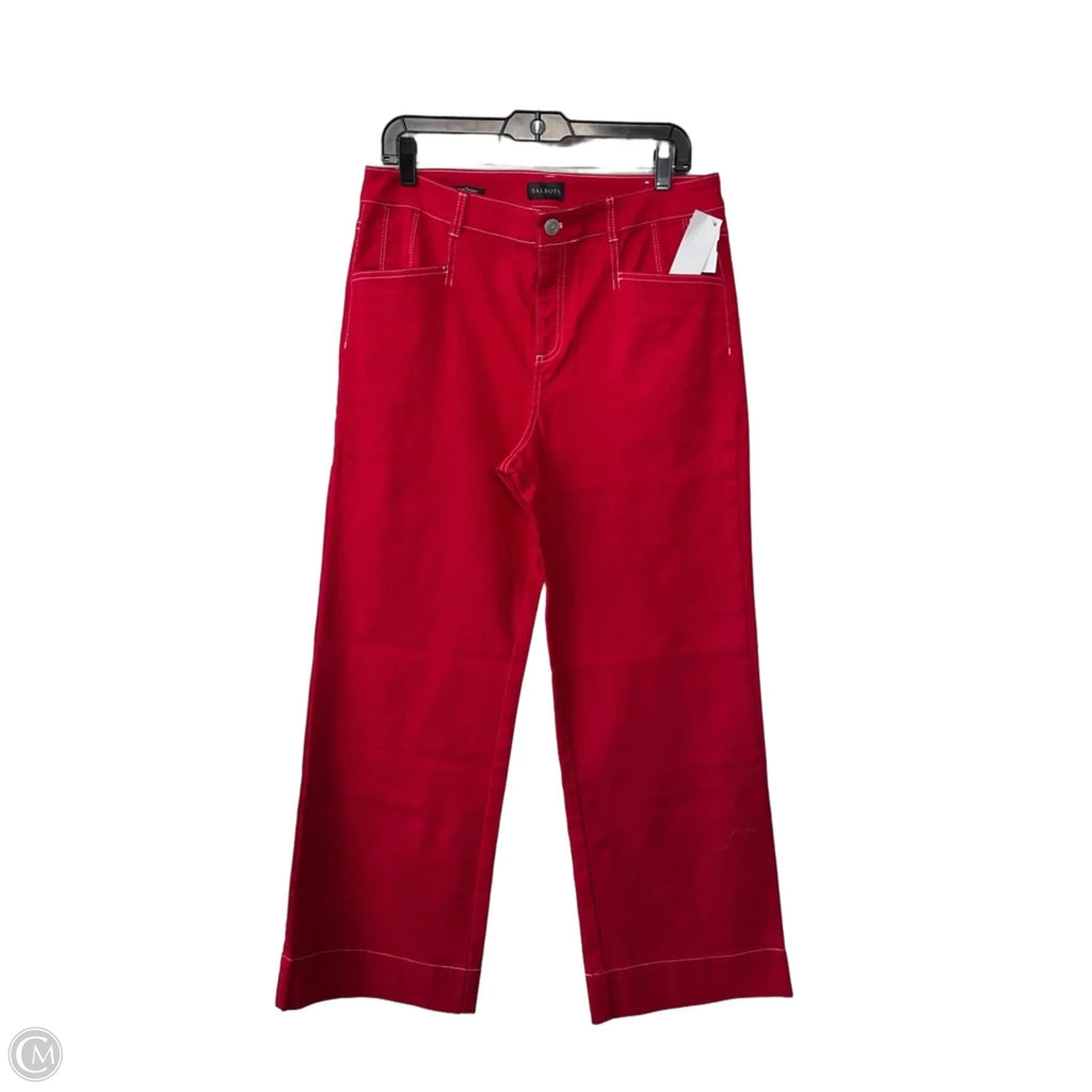 Jeans Straight By Talbots In Red Denim, Size: 10