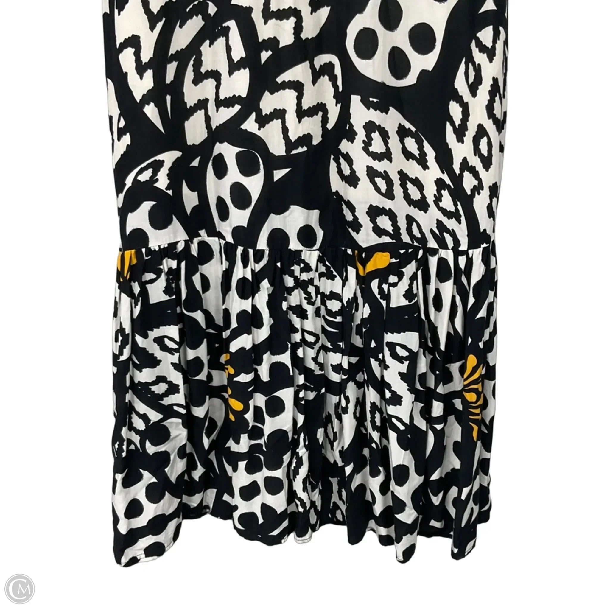 Fluttered-Sleeve Maxi Dress By Farm Rio In Black & Cream, Size: Xs
