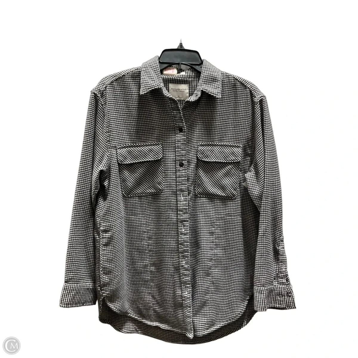 Blouse Long Sleeve By Abercrombie And Fitch In Black & White, Size: S