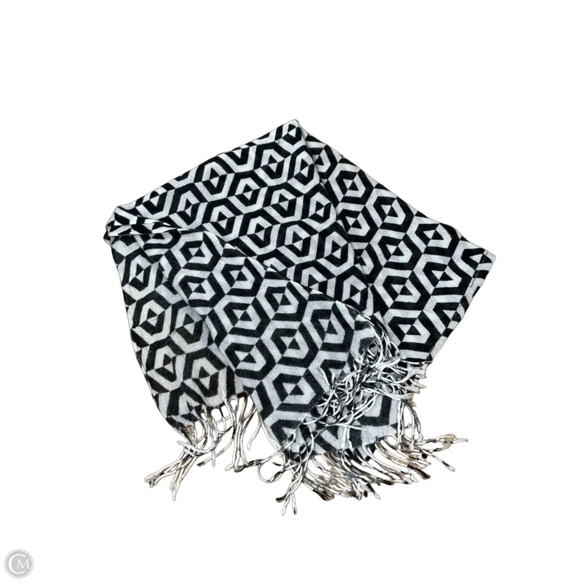Scarf Winter By Clothes Mentor In Black & White