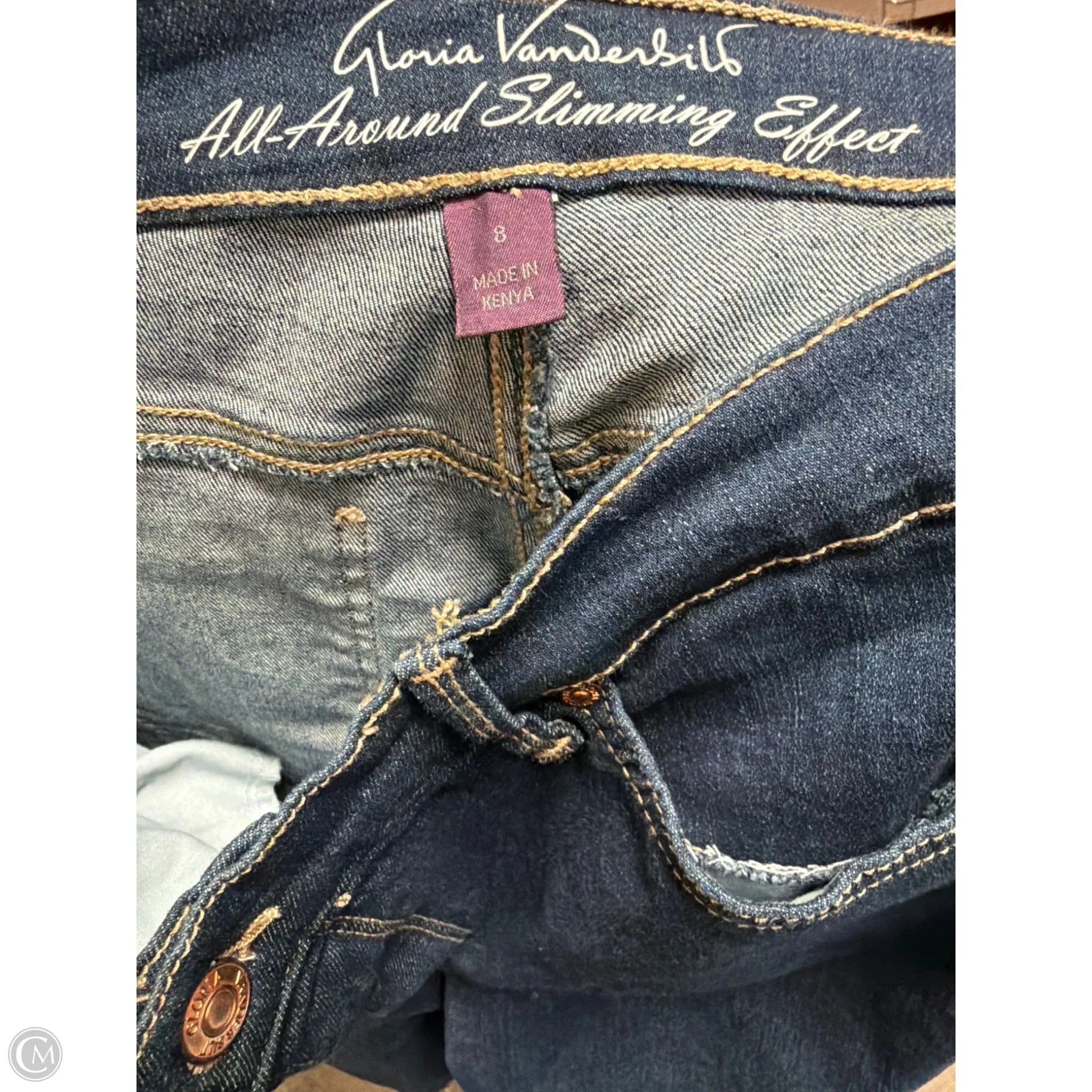 Jeans Flared By Gloria Vanderbilt In Blue Denim, Size: 8