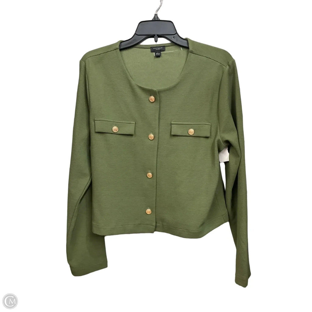 Cardigan By Ann Taylor In Green, Size: L