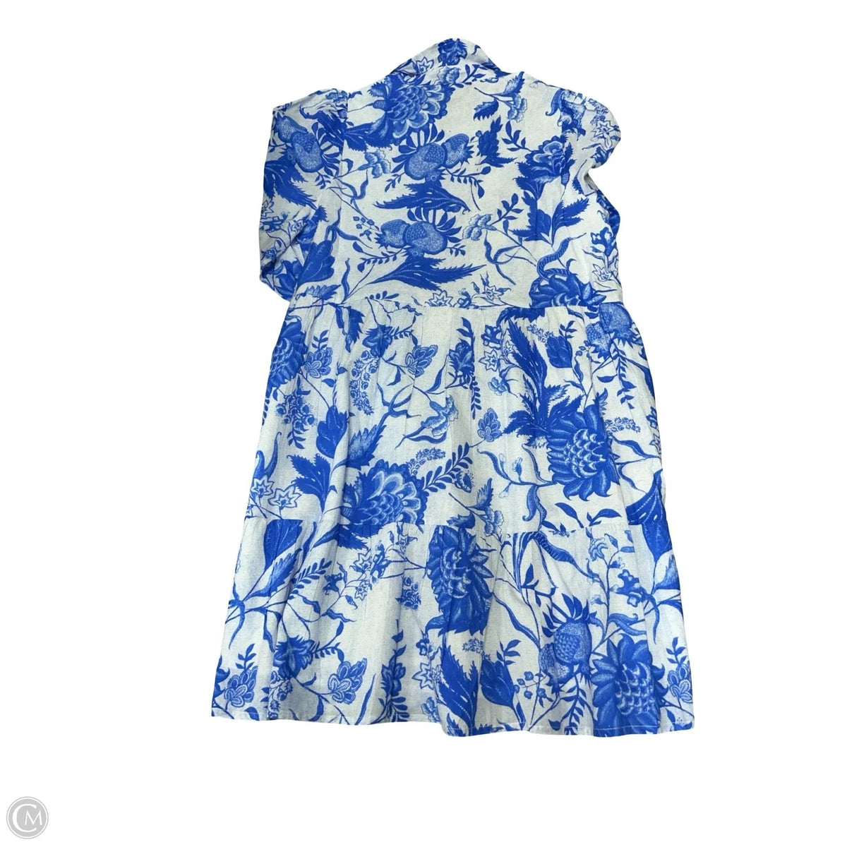Dress Casual Short By Ros Garden In Blue & White, Size: M