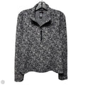 Fleece Athletic Top Long Sleeve Collar By Spyder In Black & White, Size: M