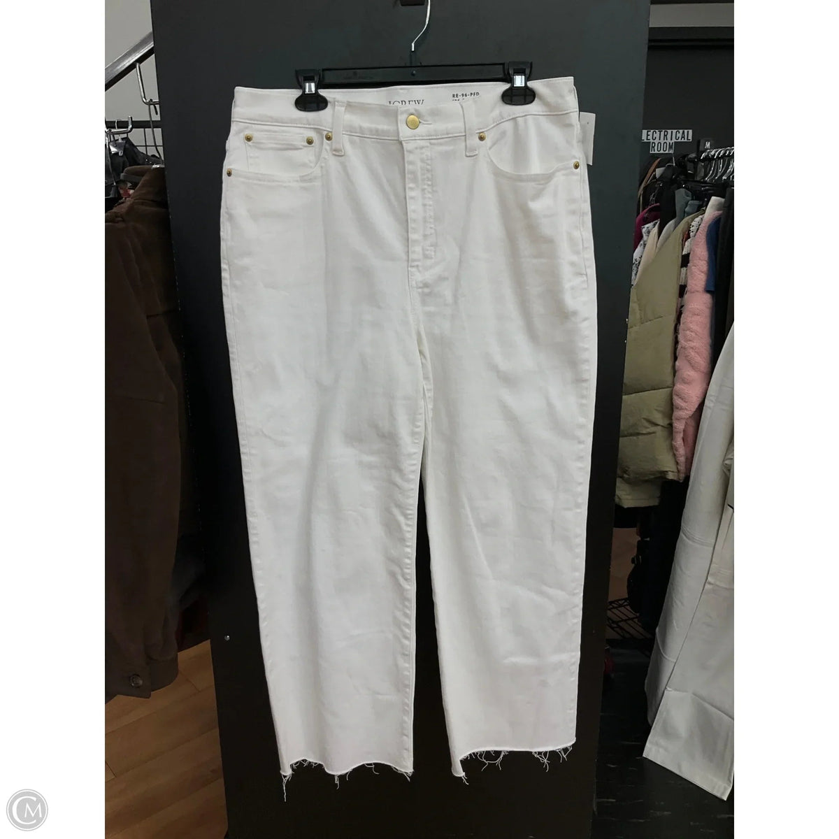 Jeans Wide Leg By J. Crew In White Denim, Size: 12